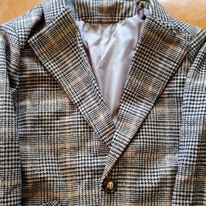 SHEIN Plaid Single Button Overcoat